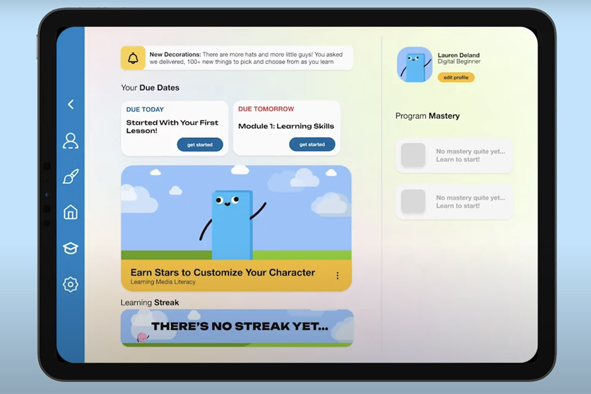 byte learning home screen