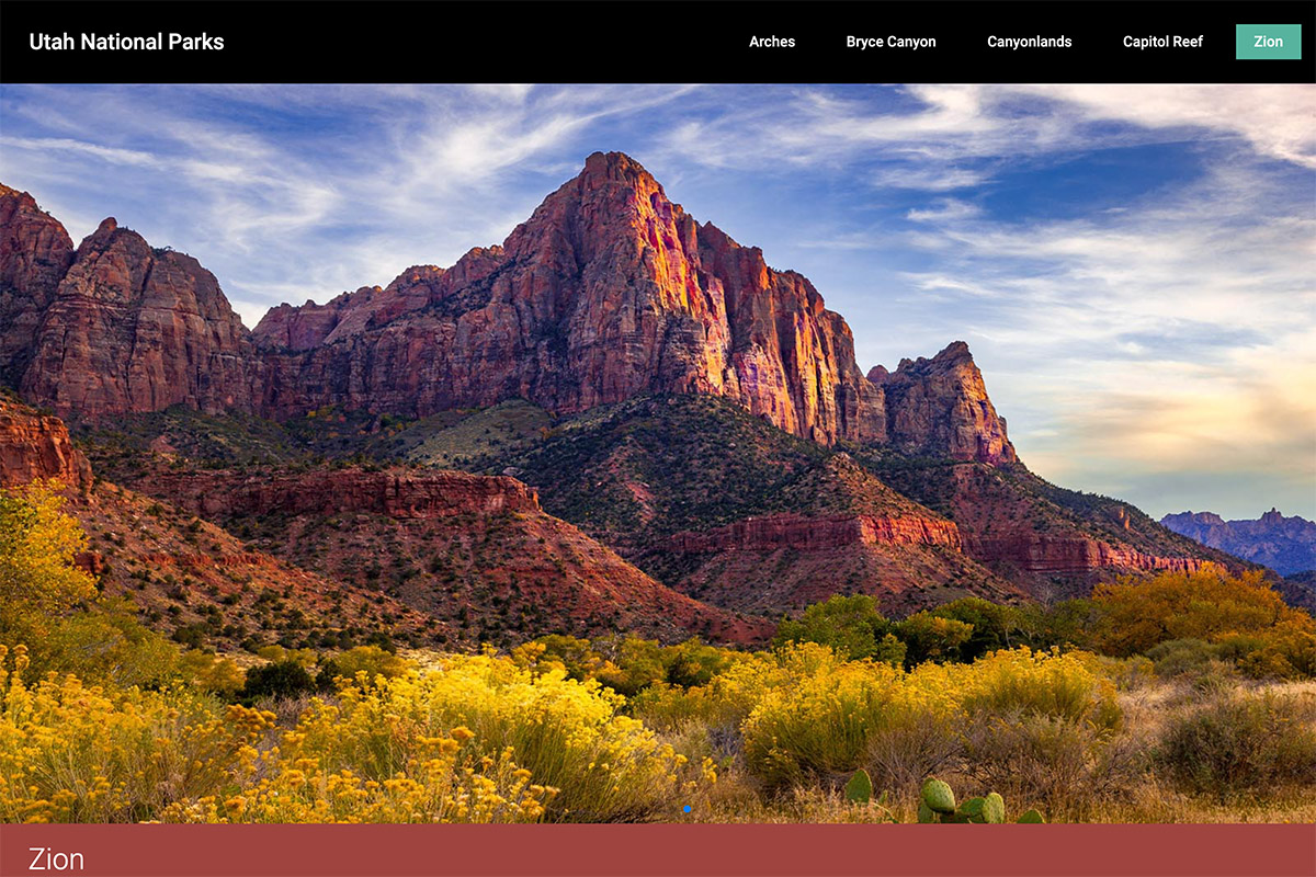 The Mighty Five National Parks Virtual Tour Website