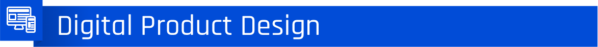 blue banner with icons for computer and mobile phone and the words Digital Product Design