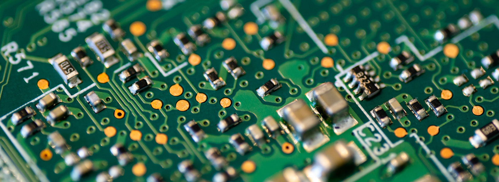 A closeup of a circuit board.