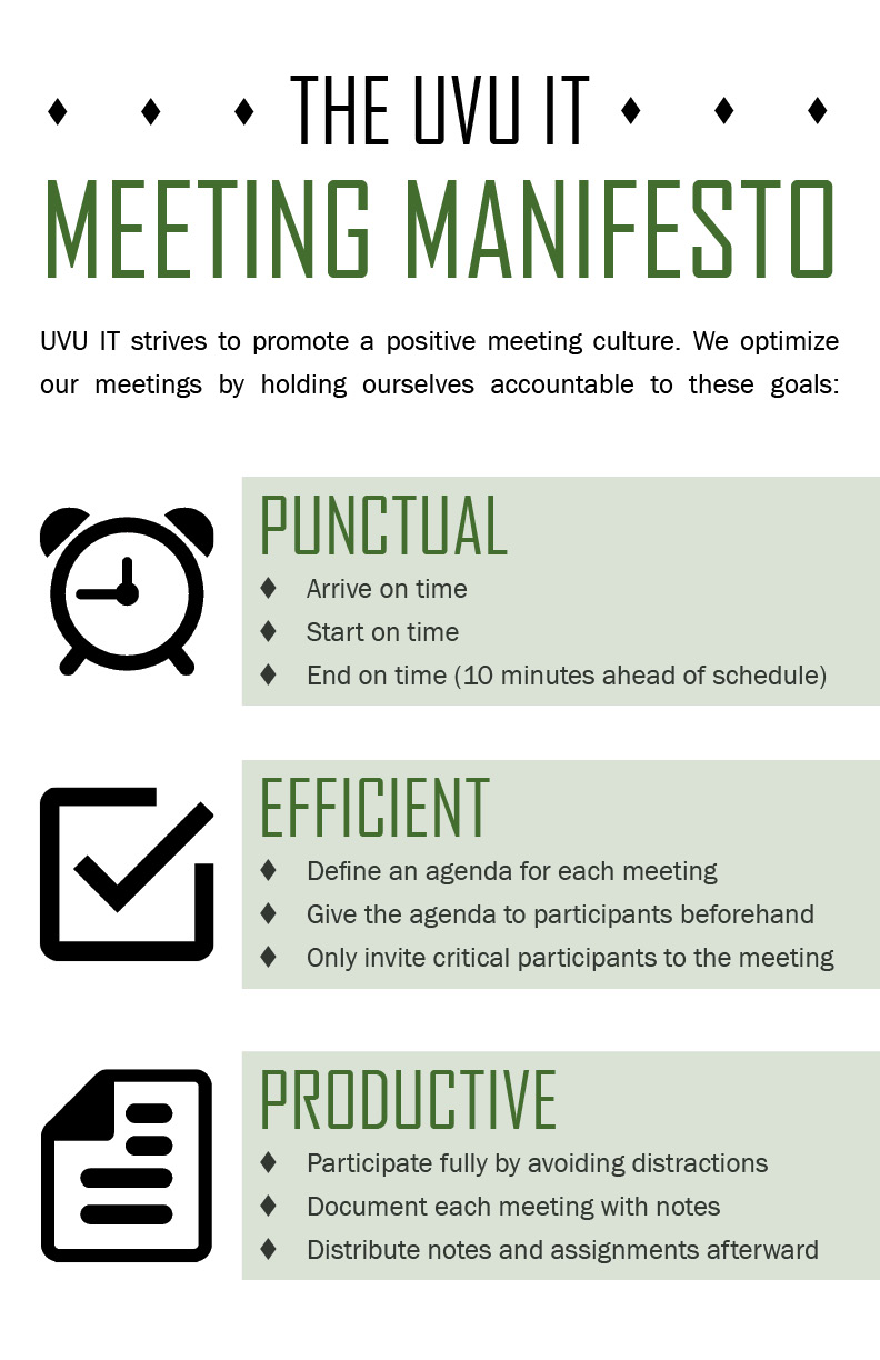 The UVU IT Meeting Manifesto