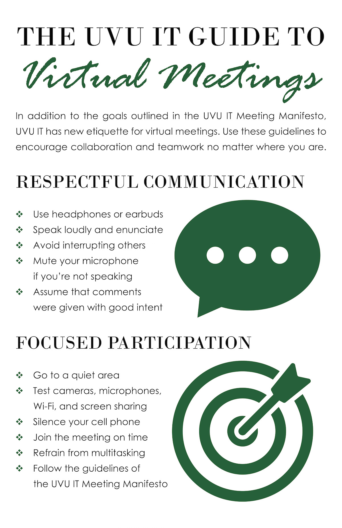 The UVU IT Guide to Virtual Meetings.