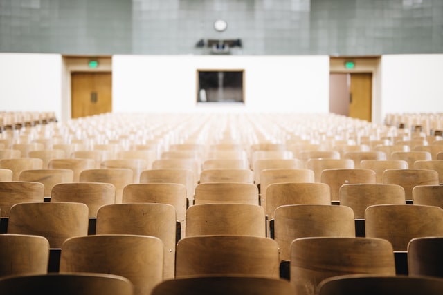 An empty classroom.