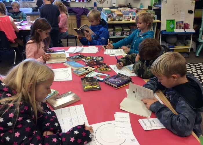 Group of students during the book feast