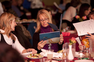 Participants interacting at table