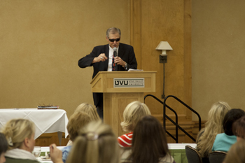 Provo Library director Gene Nelson keeping sessions lively.