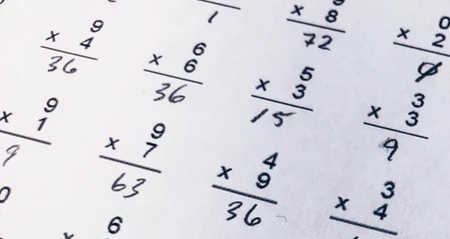 Photo of Math times tables.