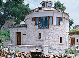 Greece flag and building