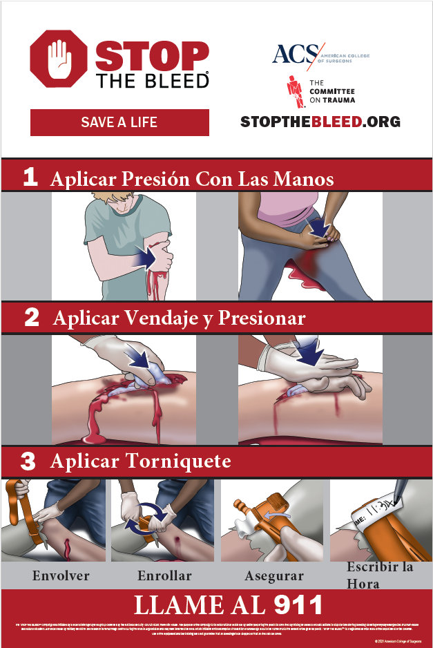 Stop the bleed poster spanish