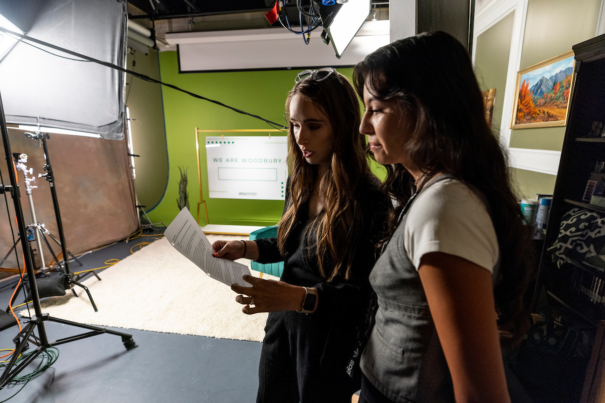 Students reviewing a script onset