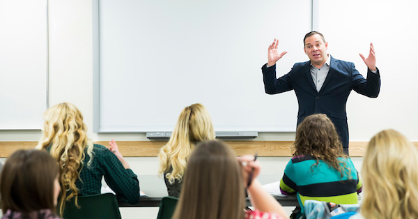 professor hleping students