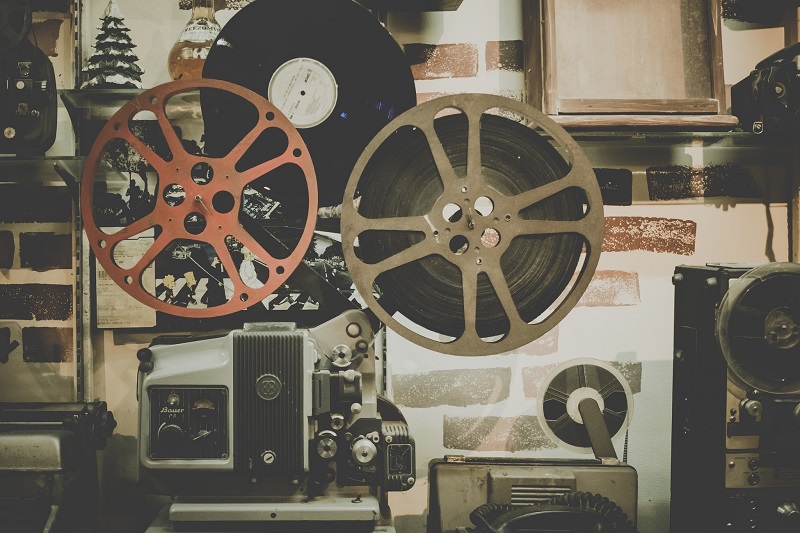 Multiple film reels in use