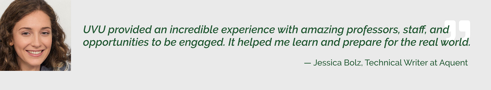 UVU student testimonial