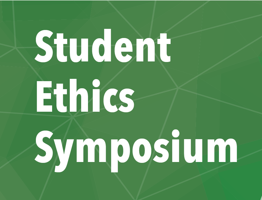A graphic of Student Ethics Symposium Branding