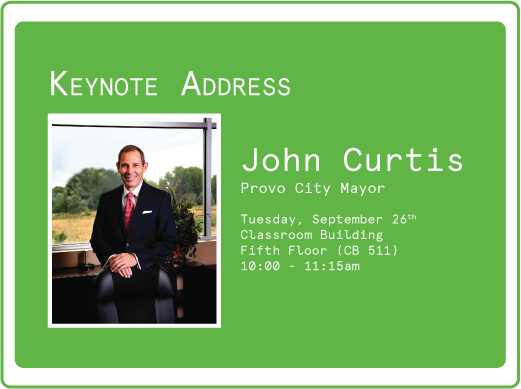 This is an announcement for Mayor John Curtis' keynote address.