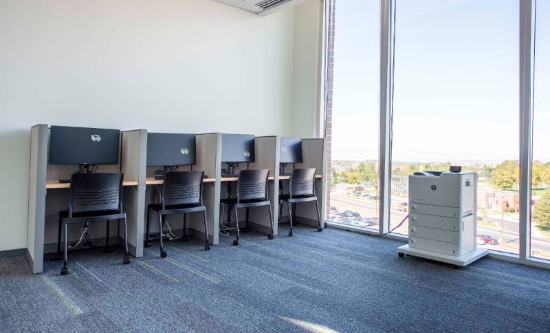 Computer pods in the clark building