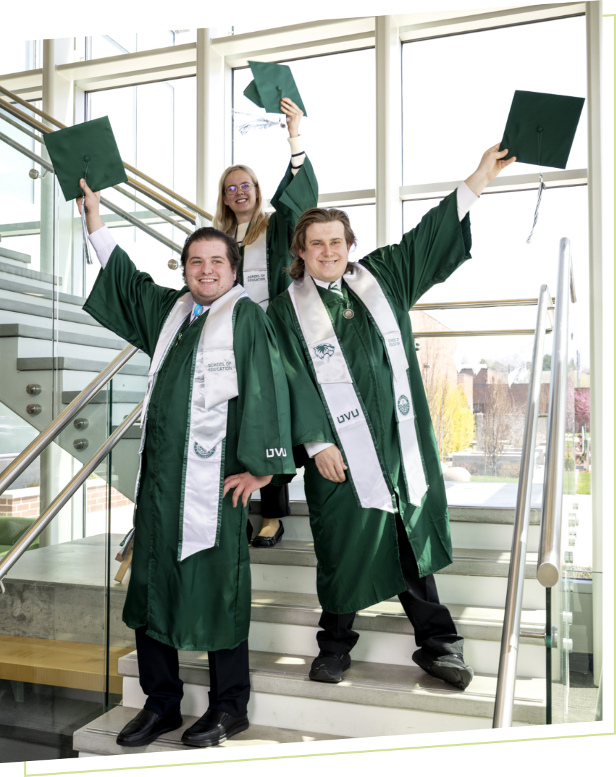 graduates in cap and gown