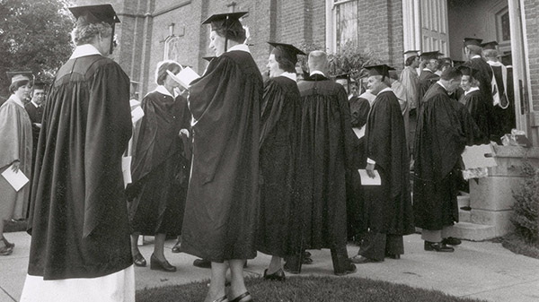 black and white hisotric graduate students