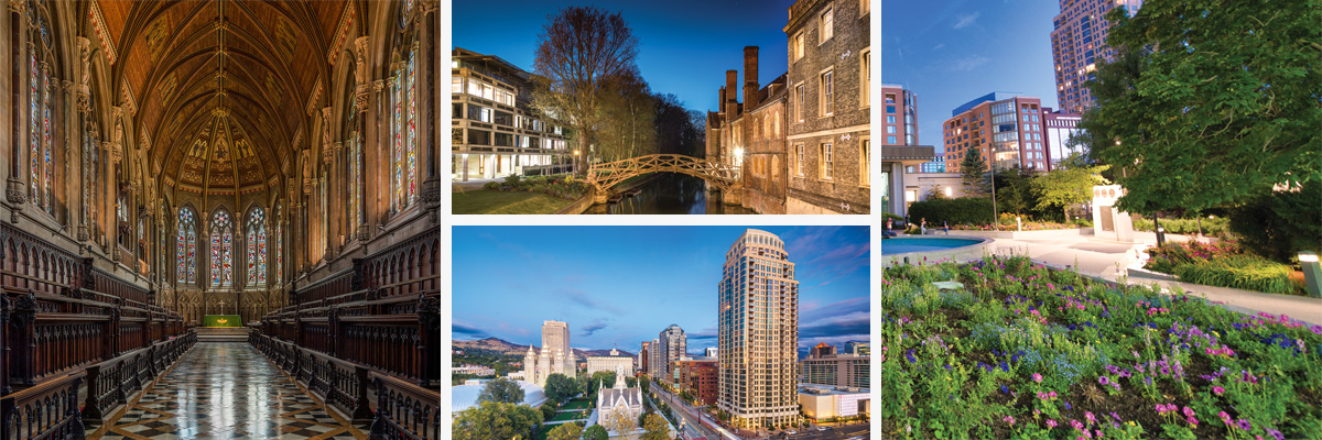 Collage of photos from Cambridge and Salt Lake City