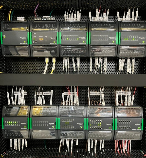 Cabinet full of equipment automation controllers