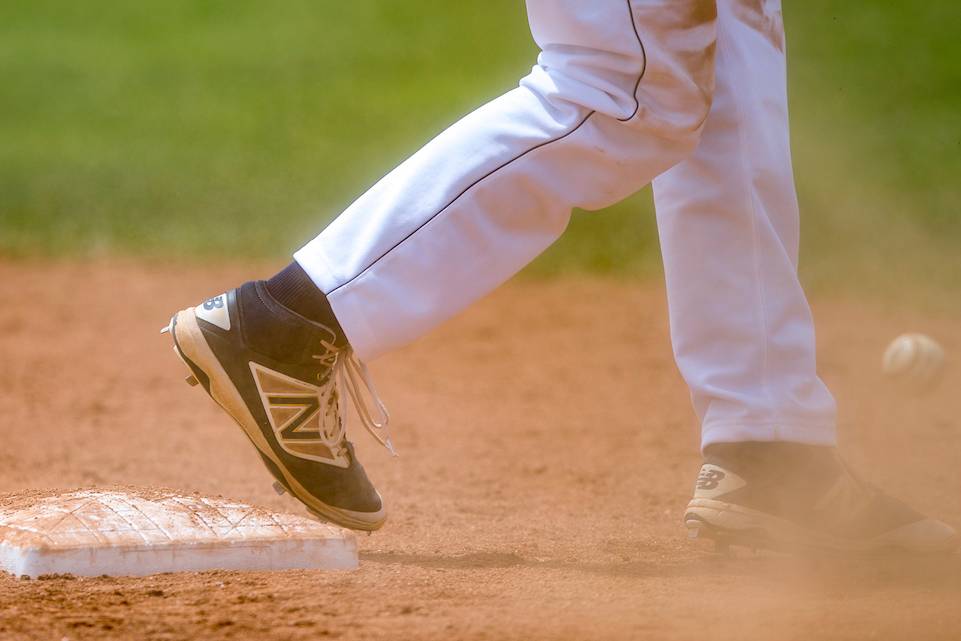 Baseball player on base.