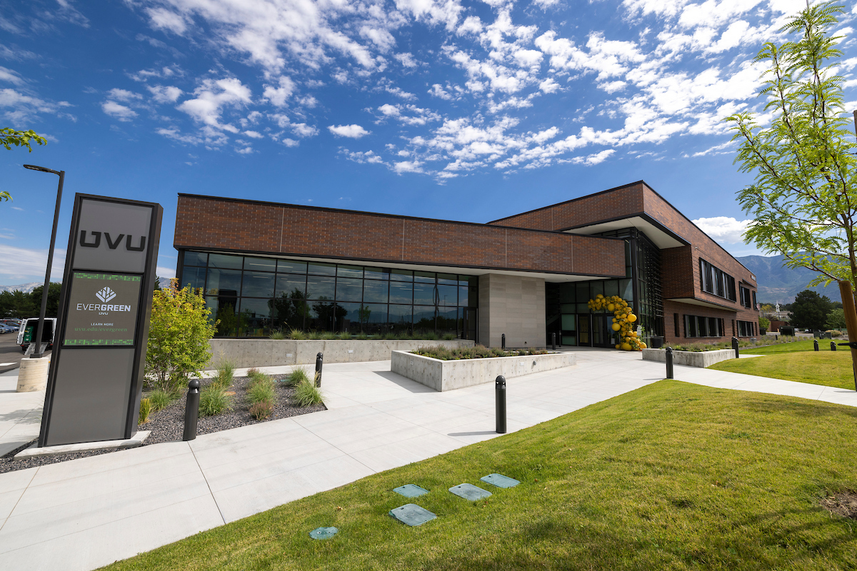 exterior of the Young Living Alumni Center
