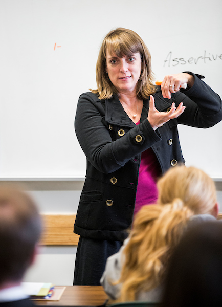 Faculty member teaching a class