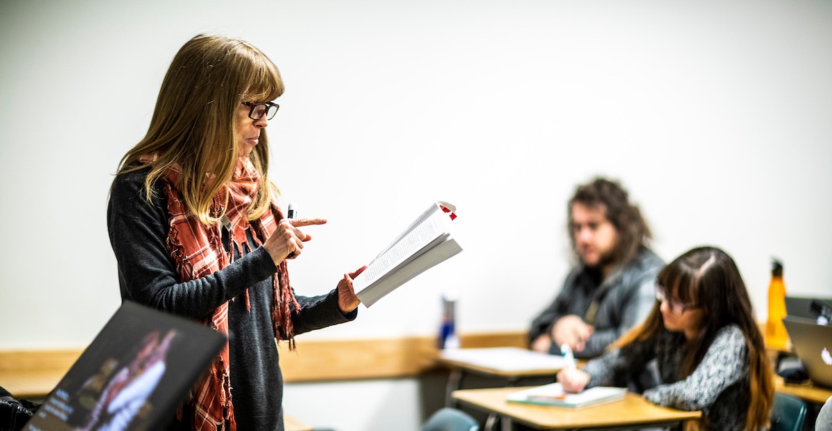 professor in front of a classroom