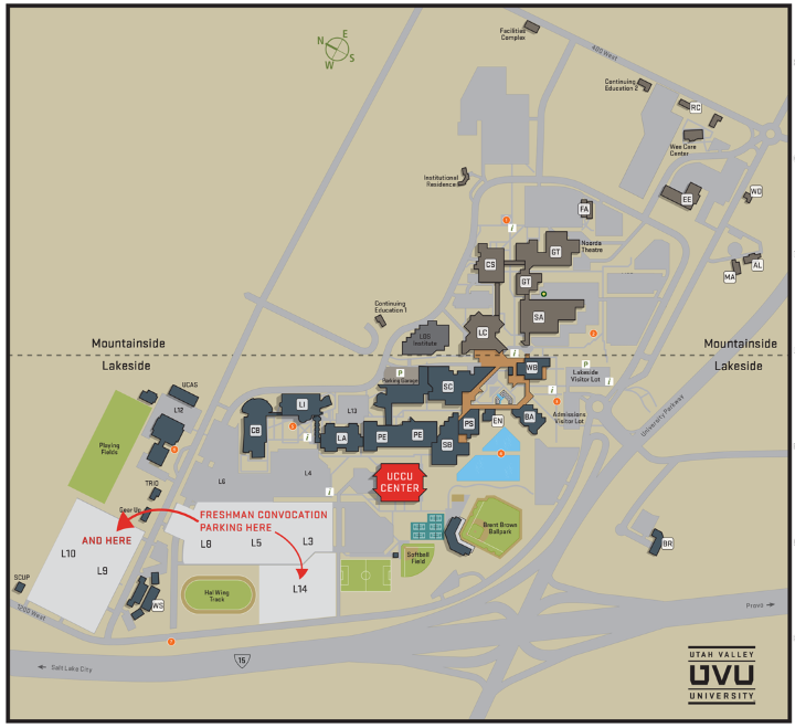 parking map for freshman convocation