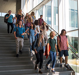 Students walking in school