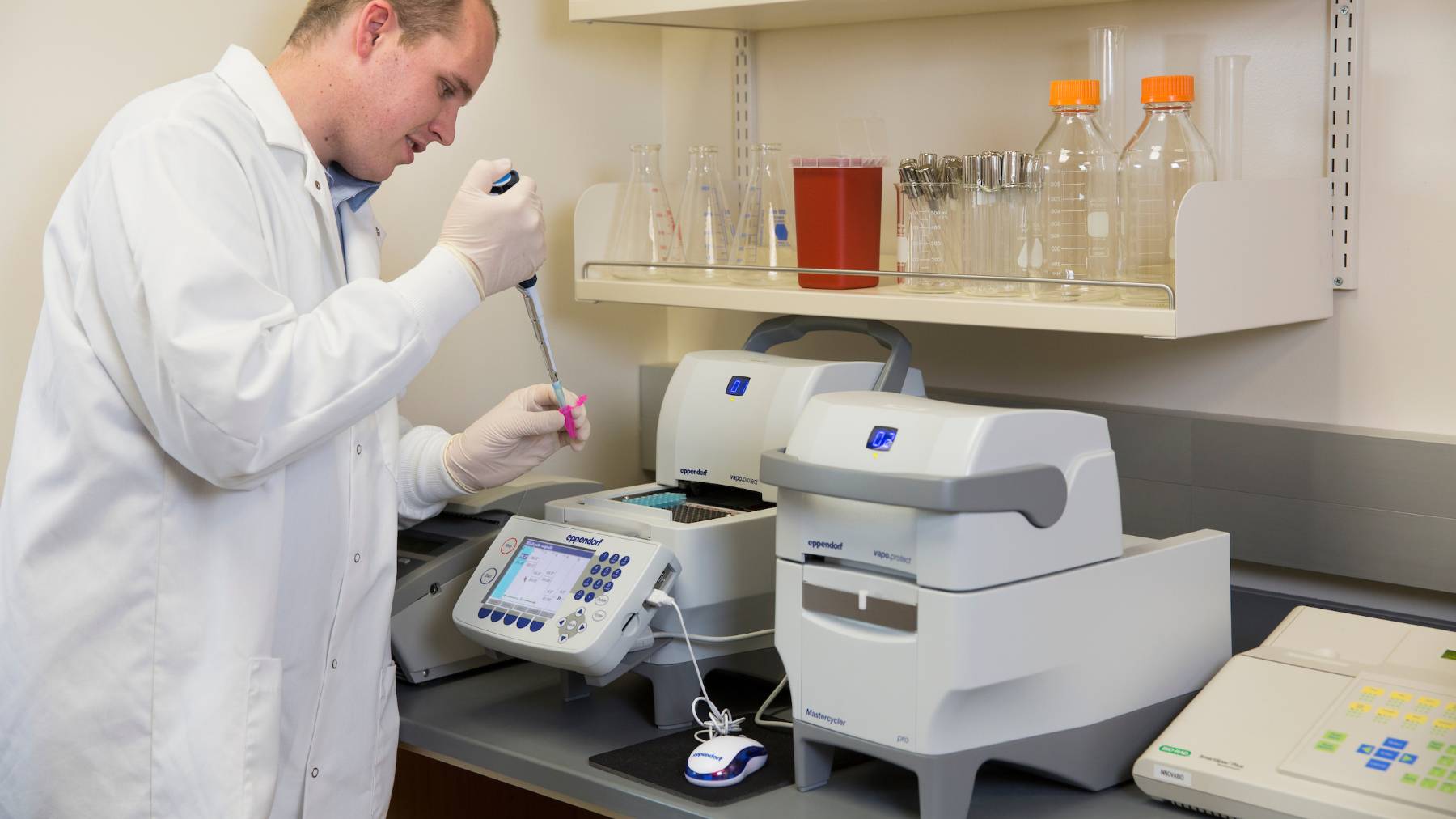 Student working in lab