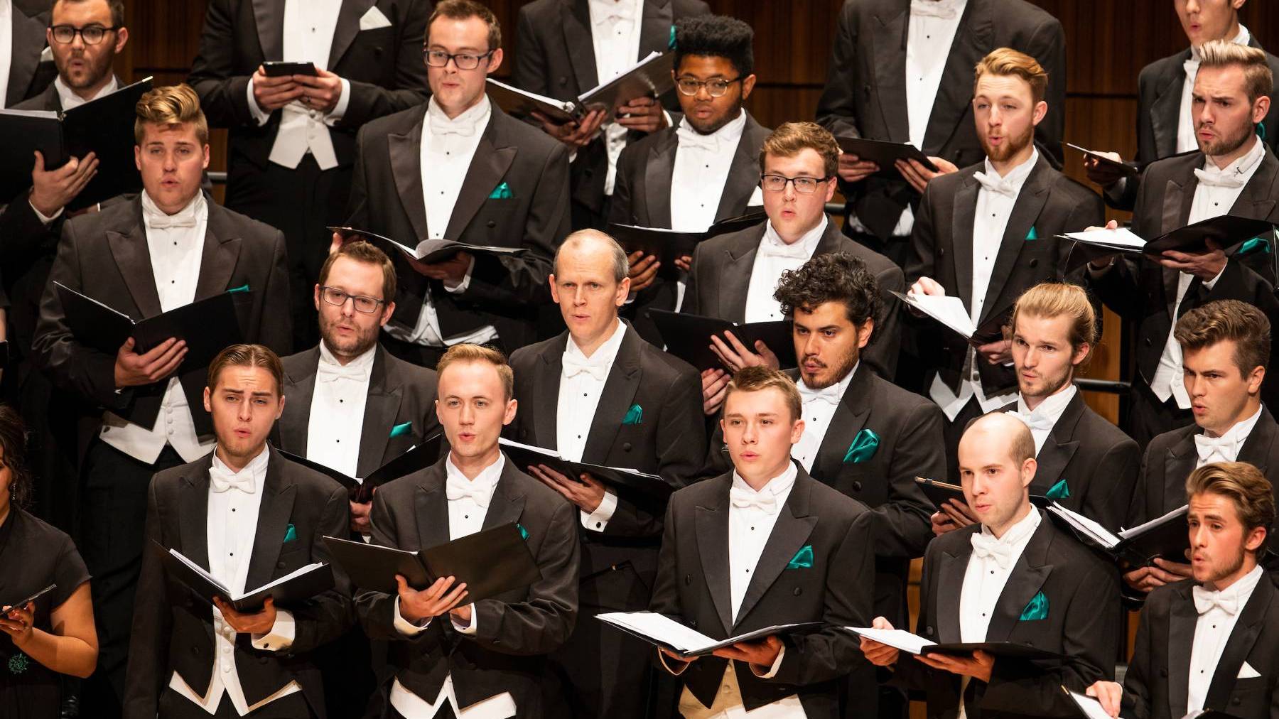 Students participating in choral concert.