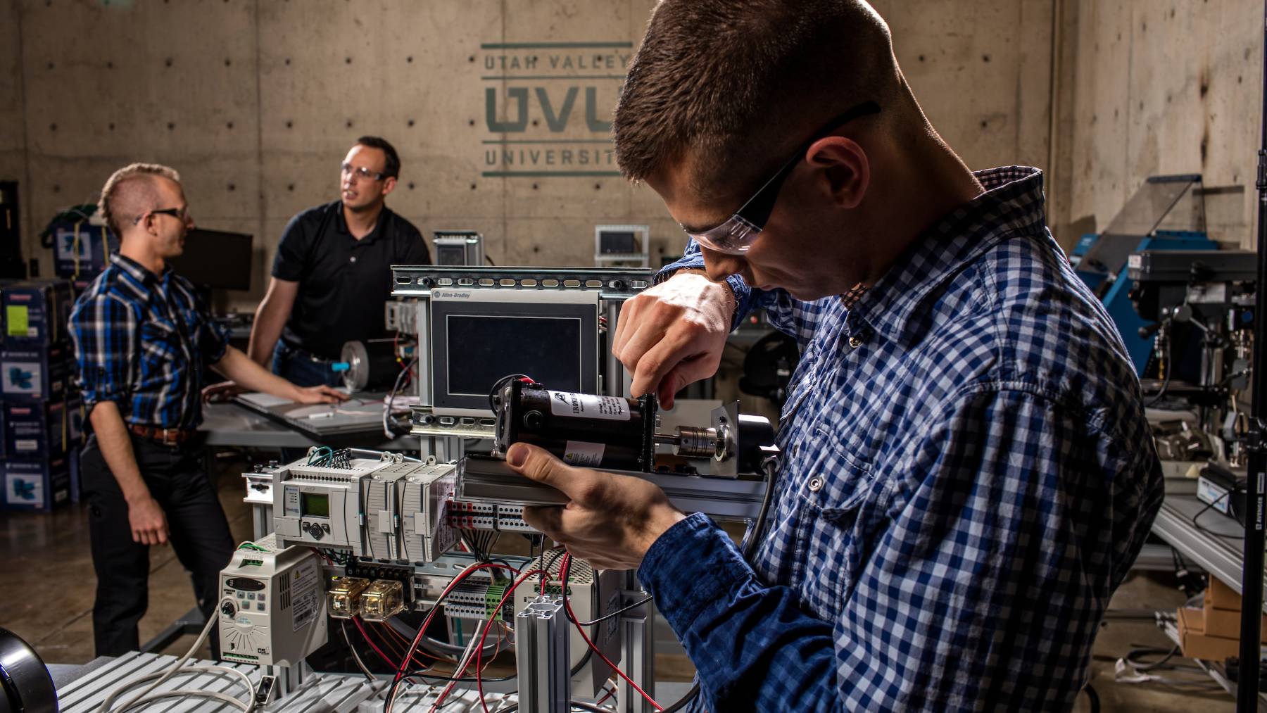 Student working in lab.