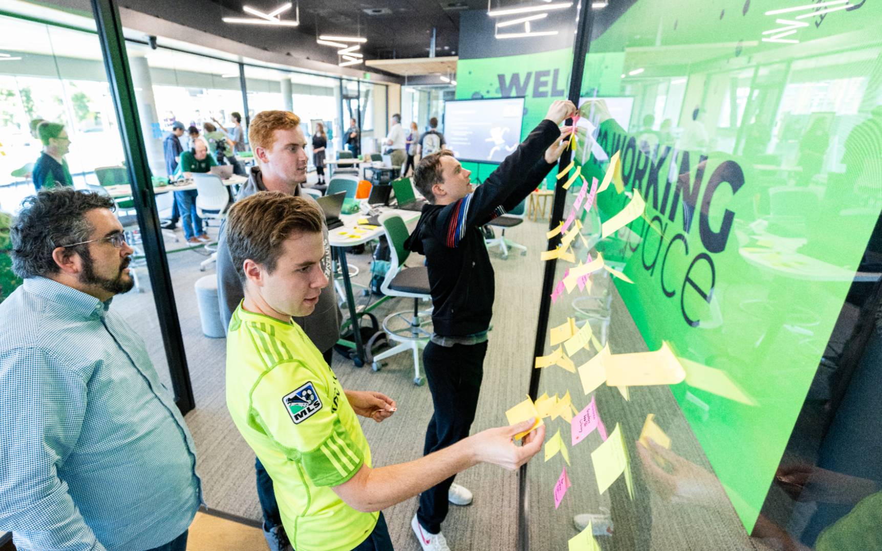 Students working on ideas