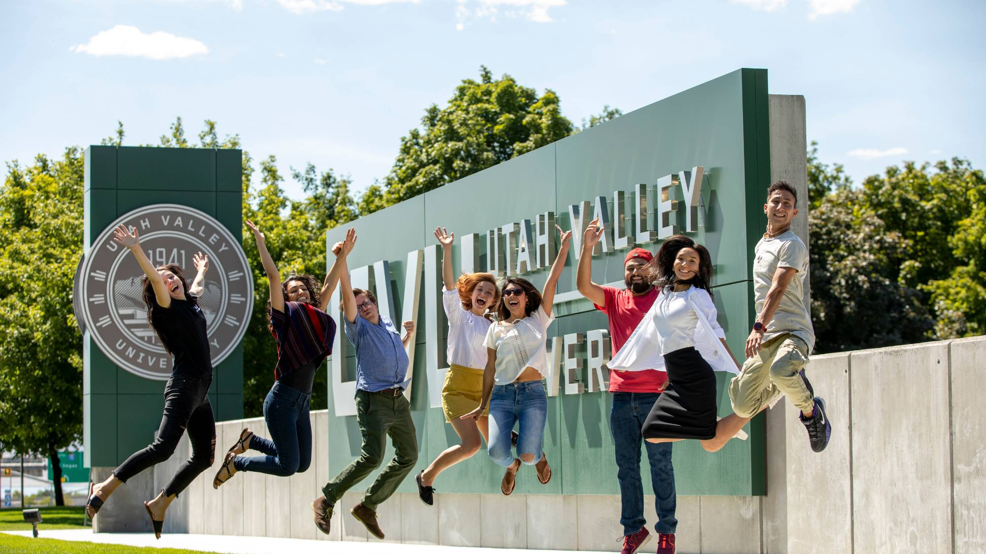 Multicultural Student Center participants in front of UVU entrance.