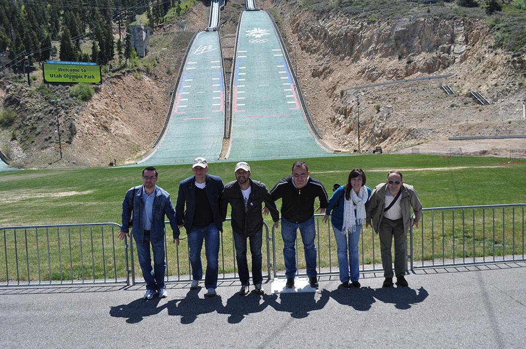 The Serbian Delegation at the Olympic Park in Park City