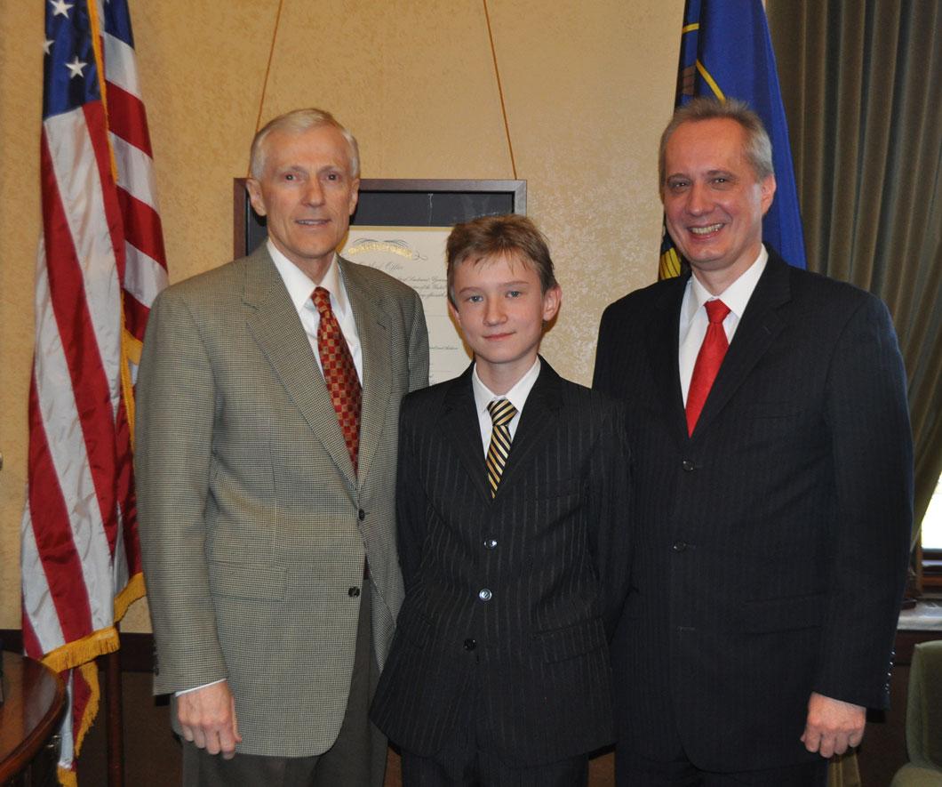 The Ambassador and His Son with Lt. Governor Bell