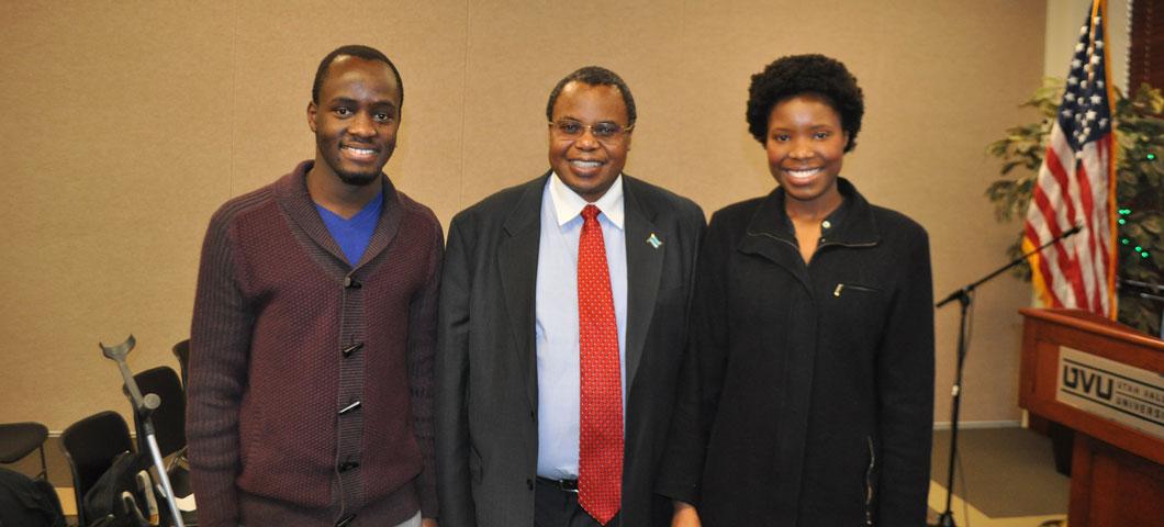 Ambassador Ntwaagae with African students