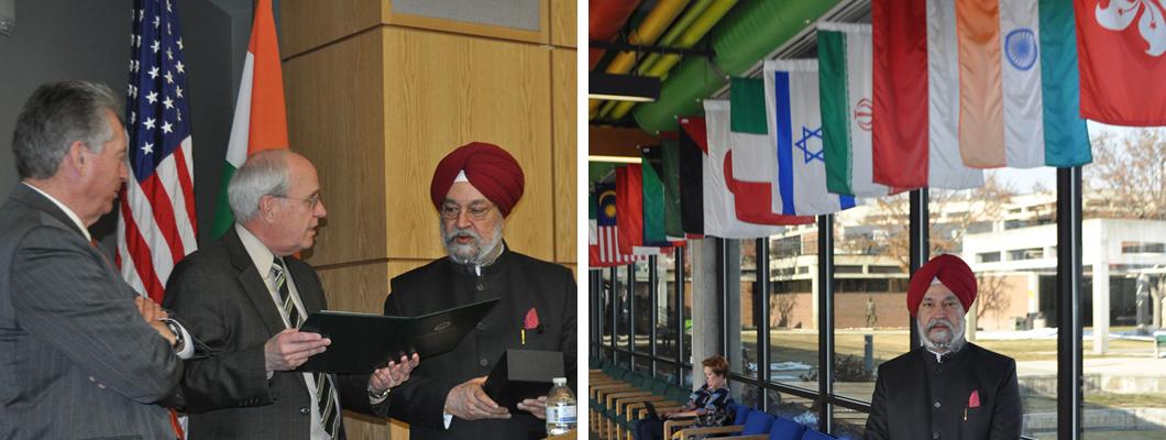 Receiving Honorary UVU Professor Award & in the Hall of Flags