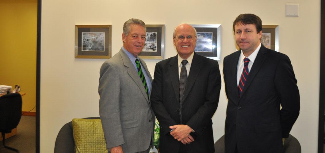 Ambassador Munteanu with Dr. Rusty Butler and UVU Senior VP, Ian Wilson