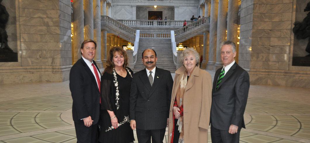 Consul General Khan with Dee Mower and Jim Willims in the State Capitol Rotunda