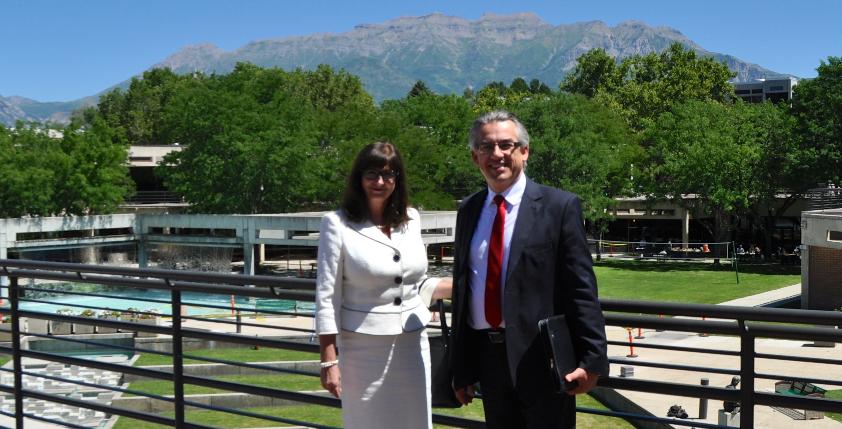 Consul General Brymora and his wife at Utah Valley University