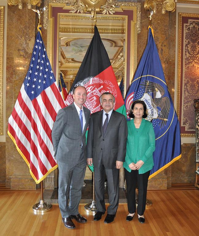 Ambassador Tanin and his wife are joined by Lt. Governor Spencer Cox in the Utah Capitol Gold Room.