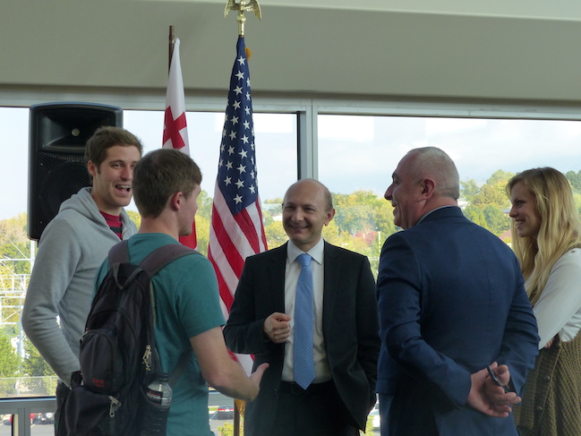 Mr. Imnadze with students after his lecture.Mr. Imnadze with students after his lecture.