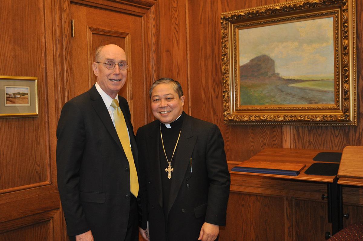 President Eyring with Archbishop Bernardito C. Auza.