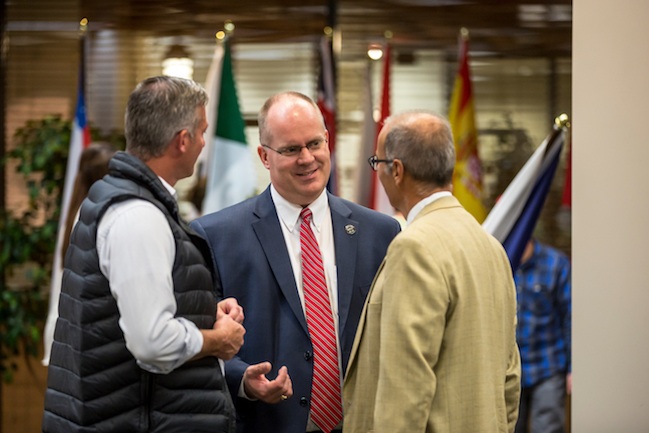 Cameron Martin, VP University Relations meets with some of the events corporate sponsors during the VIP luncheon.Cameron Martin, VP University Relations meets with some of the events corporate sponsors during the VIP luncheon.