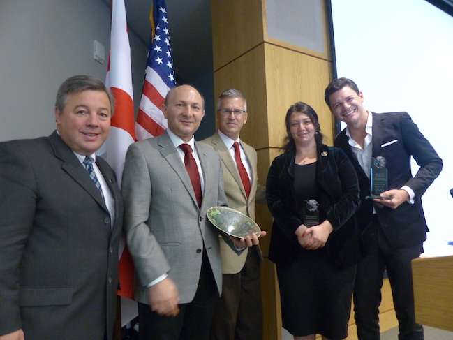 Our Georgian guests are presented with awards and gifts by Dr. Baldomero Lago and Dr. Frederick White. 