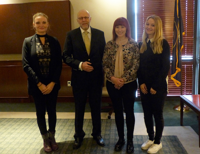 Ambassador Harald Braun with German exchange students.