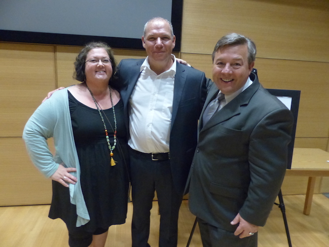 Mr. Oren Gutfeld with Baldomero Lago and Amy Barnett from the Office for Global Engagement. 