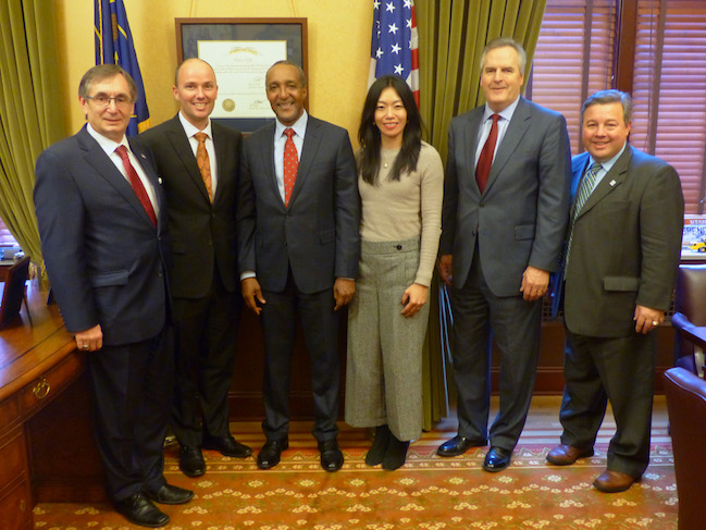 Ambassador Kamau and his wife with Lt. Governor Spencer Cox and representatives from GOED.